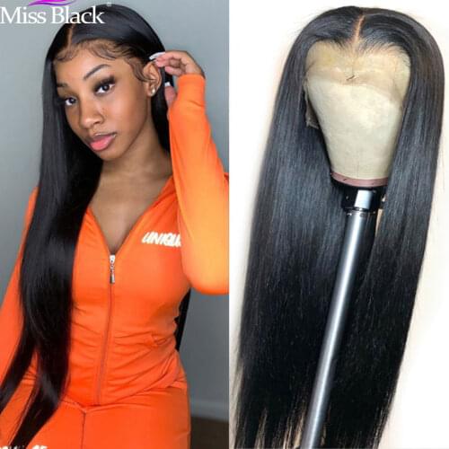 Straight Human Hair Front Wigs For Women 4x4 13x4 Swiss Lace Frontal Full End Brazilian Guleless Long Pre-Plucked 28 30 32 inch