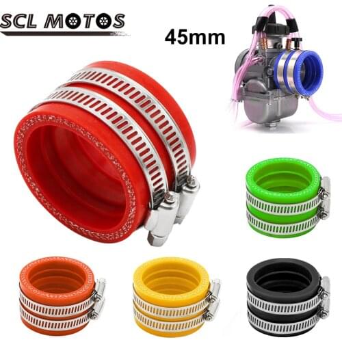 SCL MOTOS New 45mm Rubber Motorbike Motorcycle Carburetor Adapter Intake Manifold For Keihin PWK 34mm 36mm 38mm 40mm 42mm Racing