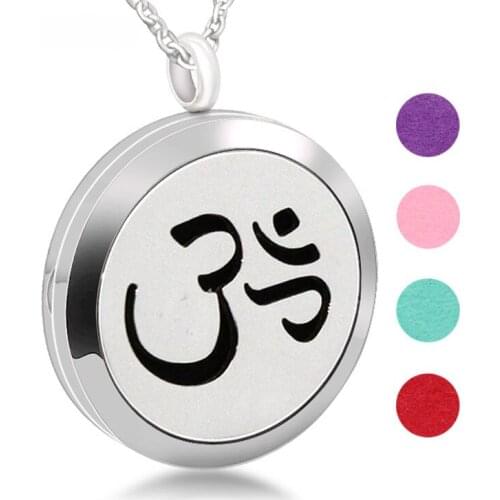 Silver Color Oil Diffuser Hollow Aromatherapy Box Perfume Pendant Necklace For Women Men Stainless Steel Jewelry 20MM/25MM/30MM