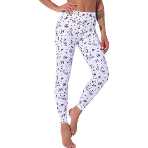 Cartoon Printed Tights Stretchy Yoga Pants High Waist Womens Sport Leggings Casual Women Girls Cute Trousers Woman Pants
