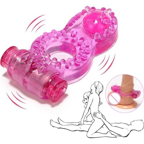 Butterfly Penis Vibrator Ring Delay Ejacualtion Clitoris Stimulate Elastic Silicone Sex Toys for Men Cock Vibrating Ring G-Spot