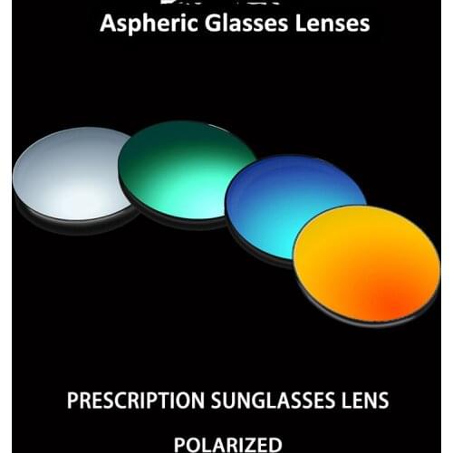 1.56 1.61 1.67 Polarized Prescription Aspheric Glasses Lenses Myopia Optical Sunglasses Lens Mirror Colourful Coating