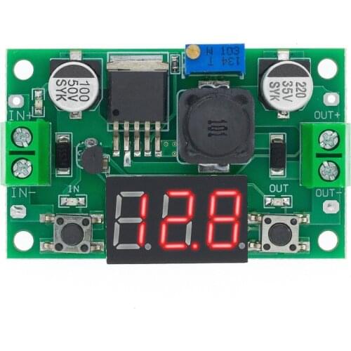 1pcs LM2596 module DC 4.0~40 to 1.3-37V Adjustable Step-Down Power Module + LED Voltmeter