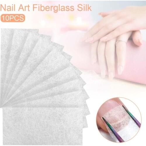 10PCS Building Nail Gel Nail Extension Non-woven Silks Nail Art Fiberglass Silk DIY Nail Extension Sticker