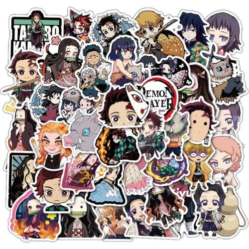 10/30/50pcs/pack Anime Demon Slayer Kimetsu No Yaiba Anime Stickers Decals Skateboard Sticker For Laptop Motorcycle Luggage Kids