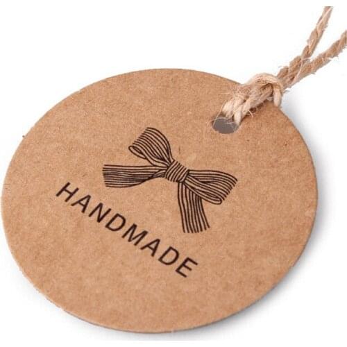 100PCS Kraft Paper Tags Handmade Head Label DIY Christmas/Wedding Party Accessories Hang Tag Kraft Gifts