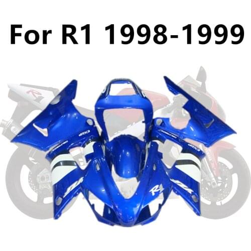 3 Colour Motorcycle for Yamaha R1 1998-1999 Full Fairing Kits r1 98-99 Bodywork Cowling Kit Blue White Stripes