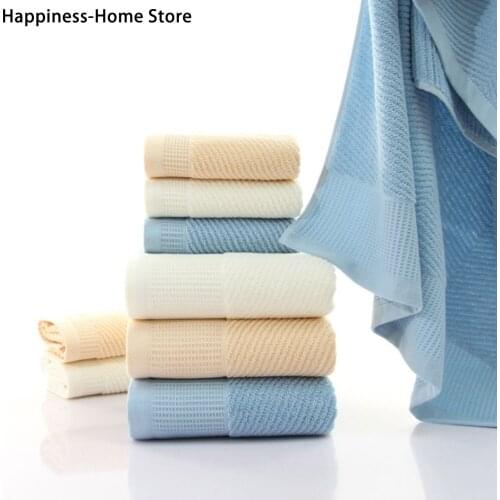 3Pcs/Set Cotton soft Towel Eco-Friendly Durable Shower Towels Beach Pool Quick Drying Towels Hand Towels Washcloth for Hotel Spa