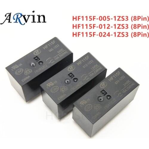 5pcs Relay HF115F-005-1ZS3 HF115F-012-1ZS3 HF115F-024-1ZS3 250V 16A Relay 8 Pin Relay 5V/12V/24VDC Relay