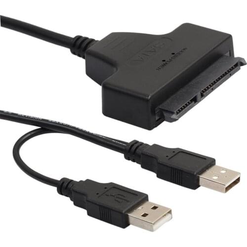 50cm USB 2.0 to SATA + USB Power Supply Cable 2.5 inch HDD Hard Disk Box Conversion Line Driver Wire Support 480Mbps