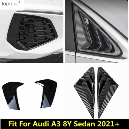 Accessories For Audi A3 8Y Sedan 2021 Car Window Louver Shutter / Rear Bumper Fog Light Lamp Eyelid Eyebrow Cover Trim Exterior