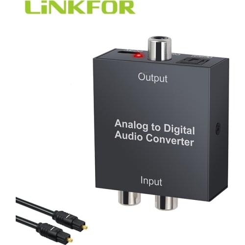 LiNKFOR Analog to Digital Audio Converter For PS3 Xbox R/L 2RCA 3.5mm AUX to Digital Coaxial Toslink SPDIF Optical Audio Adapter