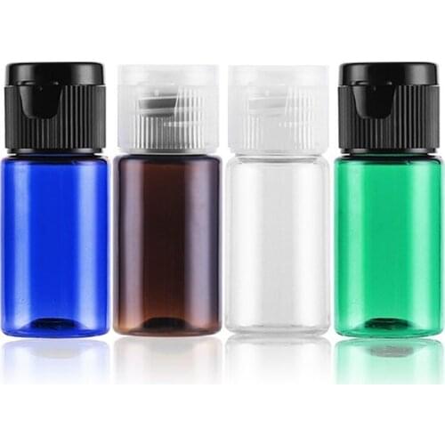FreeShipping 12pcs 10ml Mini Clear Plastic Empty Bottle with Flip Cap Small Travel Bottles Storage Containers Jars for Cosmetic