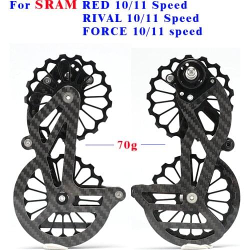 Oversized Ceramic Rear Derailleur Pulley Road Bike Bicycle Carbon Fiber Jockey Pulley For SRAM RED RIVAL FORCE 10 11 Speed
