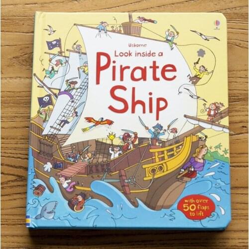 Britain English 3D Look Inside a Pirate ship flap book Education Children kids reading learning boy gift over 50 flaps