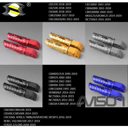 For NVX REBEL 250 300 500 17-19 CRF1000L AFRICA TWIN/ADVENTURE SPORTS 16-19 Rear Footpegs Footrests