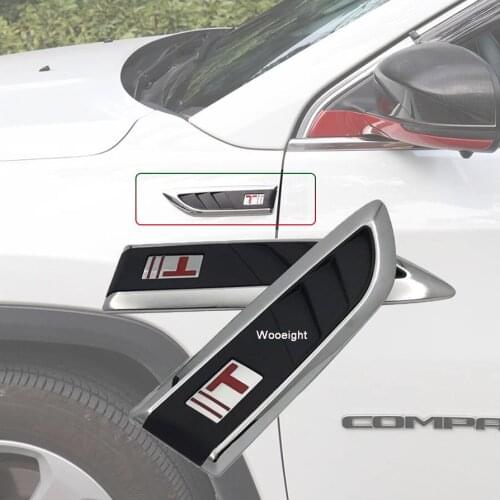 For VW Toyota RAV4 BMW Benz Honda Side Fender Air Vent Cover Outlet Lamp Trim Universal Car Styling Red T Leaf Decoration