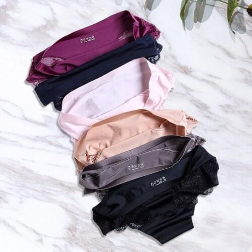 Women Sexy Lace Underwear Panties One-Piece Seamless Panties Womens Underwear Briefs Female M-XXL Large Size Soft Underpants