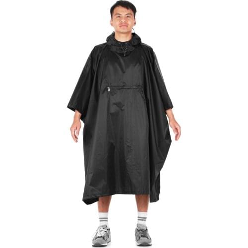 Lixada Hooded Rain Poncho Waterproof Rain Coat Raincoat Jacket Cycling Rain Cover for Outdoor Camping Hiking Fishing