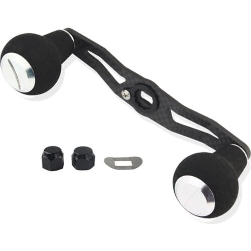 EKfan 1pc 115mm 8*5mm Carbon Fiber Fishing Reel Handle With Black EVA Knob Fishing Reel Rocker Fishing Accessories