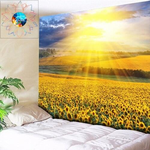 Sunflower Tapestry Flower Wall Hanging Psychedelic Wall Tapestry Hippie Mandala Tapestries Boho Decor Wallpaper tapiz pared tela