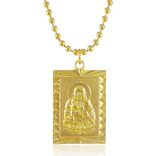 Fine Jewelry Men Women Gold Color Necklace Pendant Colorfast Chinese Buddha Pendant Top Quality P117