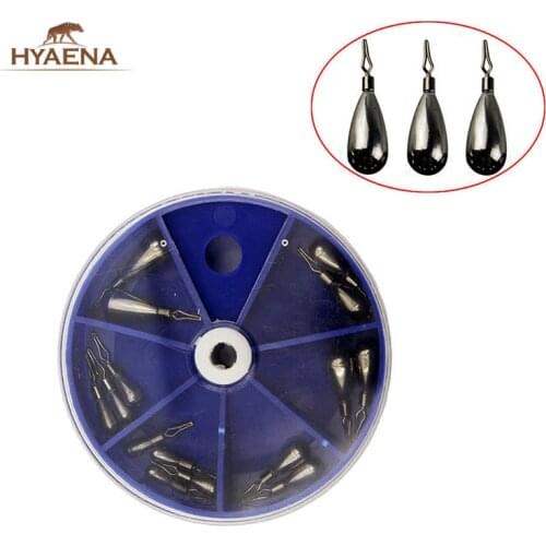 Hyaena 15pcs/Round Box Fishing Tungsten Sinker Drop Shot Weight Saltwater Downshot Weight