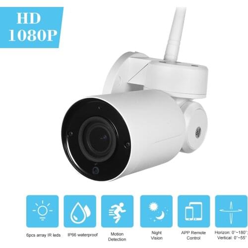 1080P HD Bullet WIFI Camera 2.8-12mm Auto Focus PTZ Outdoor Weatherproof Wireless IP Camera 2.0MP 6pcs IR Leds CCTV Camera