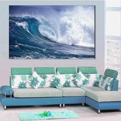 JQHYART Paintings For Living Room Wall Paintings On Canvas Ocean Waves Oil Painting Wall Pictures No Frame