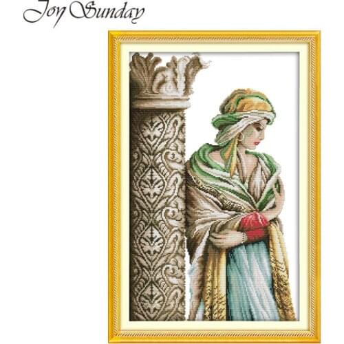 Arab Girl Cross Stitch Portrait Paintings DIY Handwork kit 14CT 11CT DMC Counted Printed on Canvas Needlework Set Embroidery kit