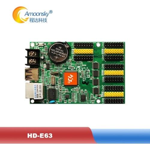Huidu controller HD-E63 hub08 hub12 port scrolling led programmable led control card