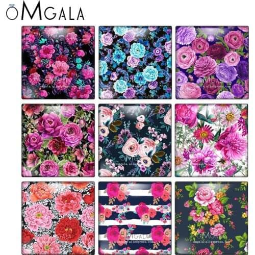 Beautiful Red Rose Flowers Art Paintings 10pcs mixed 12mm/20mm/25mm/30mm photo glass cabochon demo flat back Making findings