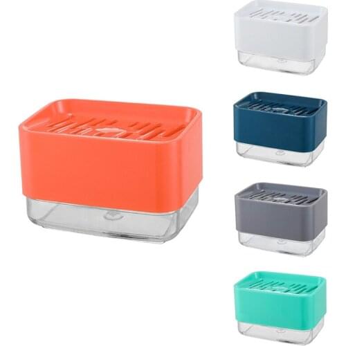 Kitchen Cleaning Soap Box with Sponge Soap Storage Box Kitchen Soap Dispenser Sponge Scrubber Holder Case