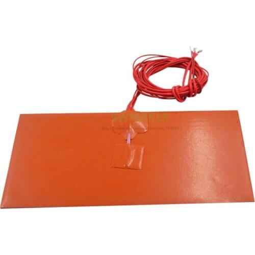3D Printer squar Silicone Rubber Heater 30W 100*300mm Electric Heating Pad / Heat Bed