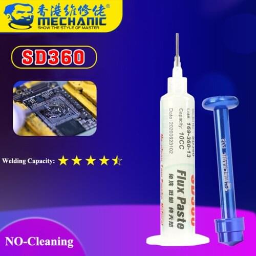 Mechanic SD360 No-Clean Transparent Flux Solder Paste Welding Paste Flux With Push Rod For PCB SMD BGA Soldering Tools