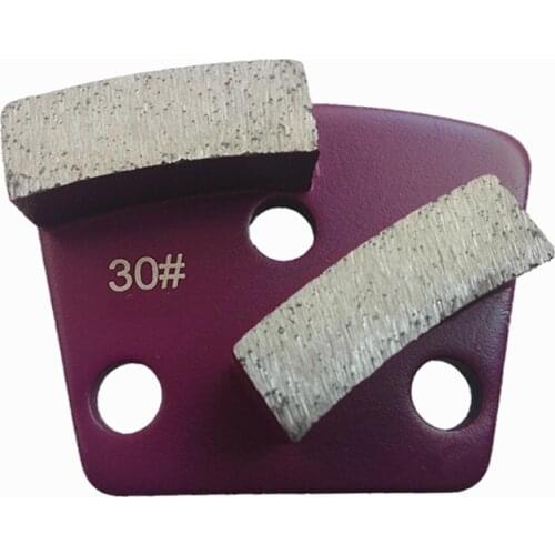 GT11 Metal Bond Trapezoid Diamond Grinding Pads Concrete Floor Polishing Pads with Two Segments M6 M8 Holes 12PCS