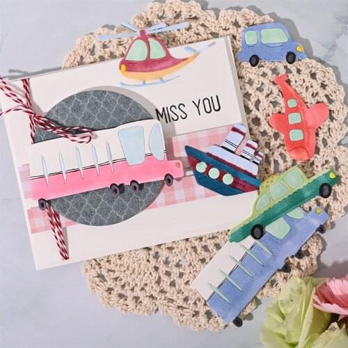 Transporter Metal Cutting Dies For Mould Cut Craft Making Greeting Card Album Scrapbooking DIY Airplane Ship Bus Die Cut Stencil