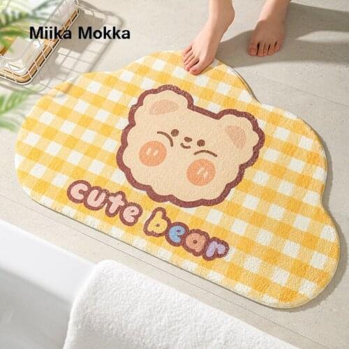 Cute Cartoon Carpet Bathroom Entrance Doormat Bath Indoor Floor Rugs Absorbent Mat Anti-slip Kitchen Rug for Home Decorative