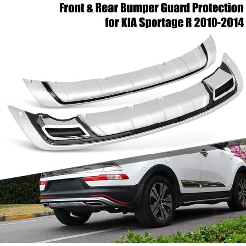 2Pcs/Set Car Front And Rear Bumper Bumpers Protector Protection Cover Guard ABS For KIA Sportage R 2010 2011 2012 2013 2014
