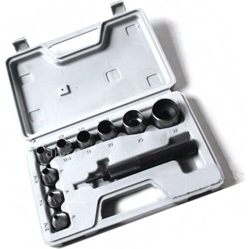 One Tool Hollow Punch Leather Rubber Jumbo big Hole Gasket 5mm to 32mm Steel KIT With A Box