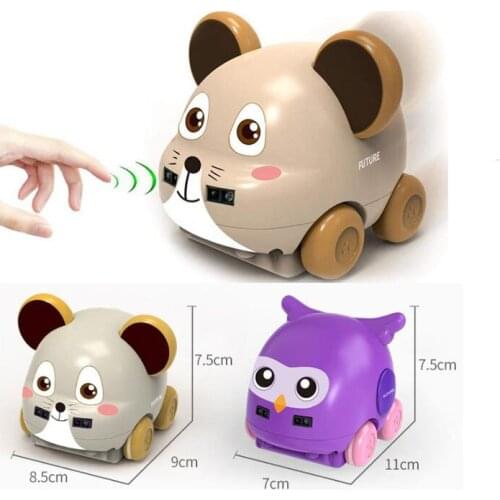 RC Cartoon Animal Hand Control Induction Remote Control Car Track Kids Gesture Sensor Following Music Car toy For Christmas Gift