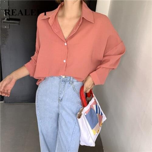 REALEFT Pink Blouses