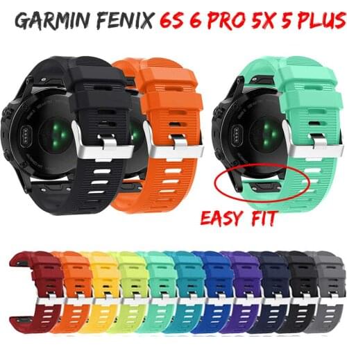 Quick Release 20/22/26mm Watchband For Garmin Fenix 6 6X 6S Pro 5 5X Plus 3 3HR Silicone Band Fenix5 6 Watch Easyfit Wrist Strap