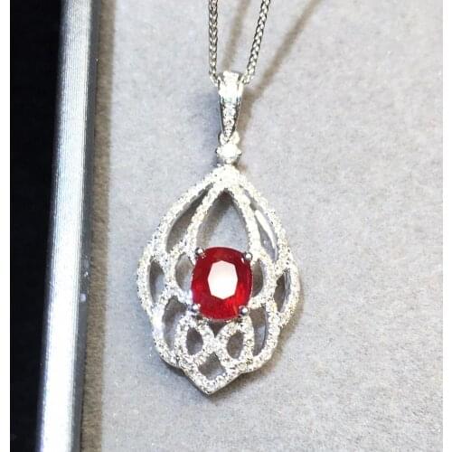 Ruby Pendant 1.25ct Fine Jewelry Real 18K Gold AU750 Natural Unheat Red Ruby Gems Diamond Pendant Gemstone Necklaces for Women