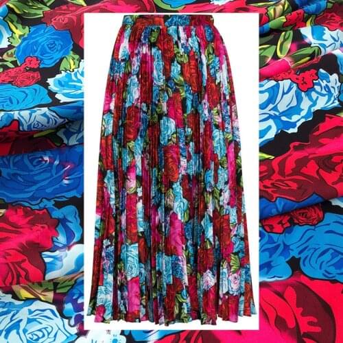 Italian Brand D Rose Polyester Printed Twill Fabric Garment Shirt DIY Knitted Cloth Fabrics Per Meter for Dress Sewing Material