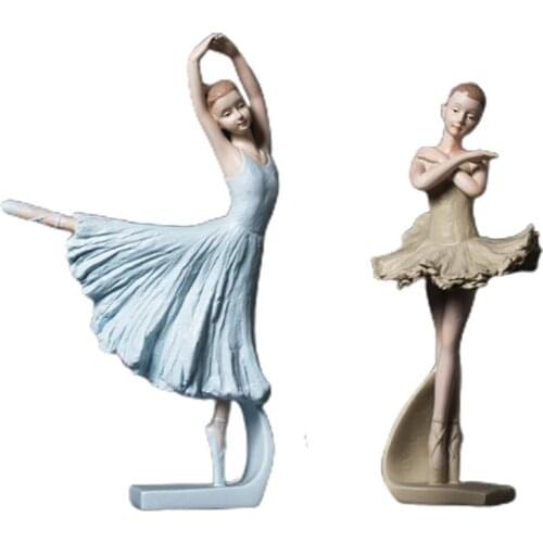 Ballerina Girl Resin Statue Elegant Chic Dancing Girl Figure Craft Sculpture Desktop Ornament Wine Cabinet Home Desktop Decor