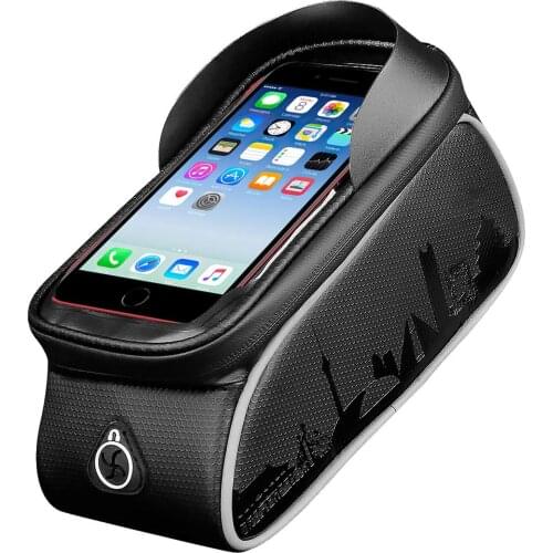 Reflective stripes Bicycle Head Tube Handlebar Cell Phone Bag Case Holder Bicycle Panniers Frame Case Pannier For 6 iPhone