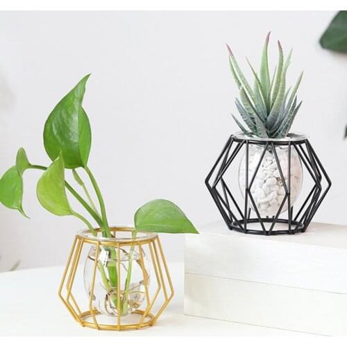 Excellent Simple Mini Fine Workmanship Flower Vase Three Shapes Optional Plant Vase Eye-catching for Living Room