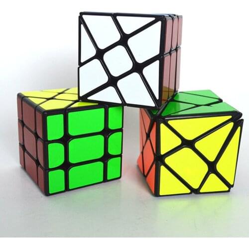 YongJun Three Musketeers Strange-shape Magic Cubes Windmill Axis Fisher Cube Combo Set Puzzle Smooth Gift Cubo Magico Smooth Toy