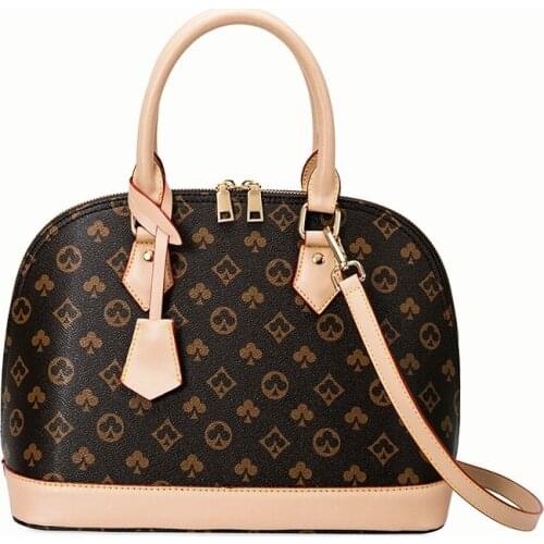 Vintage Floral Printing Shell Leather Bag 2021 Women Crossbody Bag-Hobos Classical Fashion Messenger Bag Totes PU Shoulder Bag